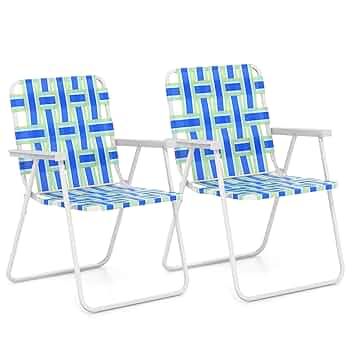 Amazon.com: GYMAX Folding Chair, Patio Lawn Chair Set with